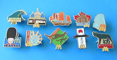 10 Vintage McDonald's Pin Badges Good Condition.  Arthus Bertrand. Mcdonalds. • £9.99