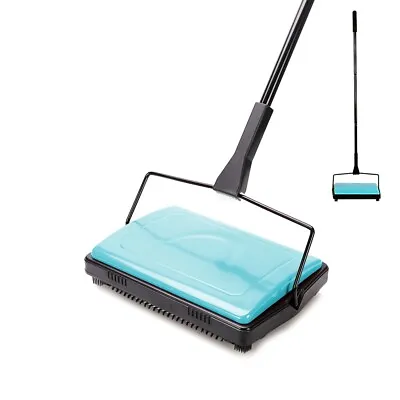 £18.69 • Buy Cleanhome Manual Carpet Sweeper Brush Cordless Rug Cleaner Duster Broom-blue