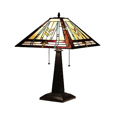 $132.26 • Buy RADIANCE Goods Tiffany-style 2 Light Mission Table Lamp 16  Shade