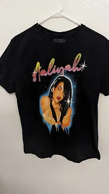 Aaliyah T Shirt Graphic Tee Black Large Princess Of R&B Short Sleeve Vintage • $11.99