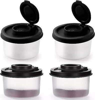 4 Pcs Salt And Pepper Shakers Set Mini Plastic Pepper Shaker With Lid Damp  • $13.32