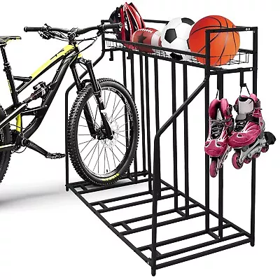 4 Bike Stand Rack With Storage – Bike Rack Floor Stand Great For Parking  • $174.89