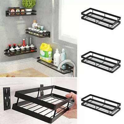 Kitchen Wall Mounted Bathroom Storage Shelf Spice Rack Shower Caddy Organizer UK • £5.19