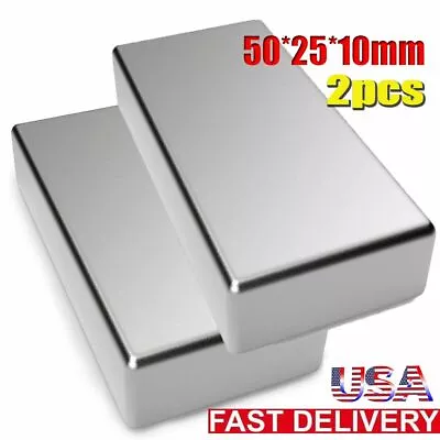 2pcs Big Block Magnets Super Strong N52 Neodymium Large Magnet Rare Earth • $15.34