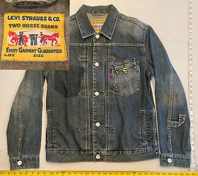 Rare Levi’s Vintage Type 1 Two Horse Brand Denim Jean Jacket Japan I Buckle Back • $818.53