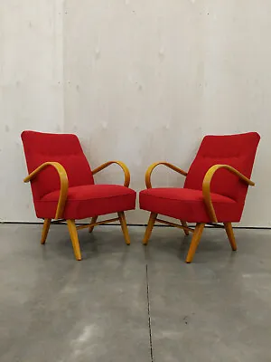 Pair Of Vintage Mid Century Modern Czech Lounge Chairs • $1553.74