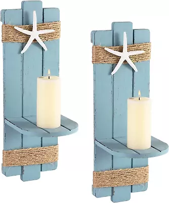 STNDBRNDS Beach Starfish Wall Candle Sconces Decor Wall-Mount Candle Holders 2 • $35.99