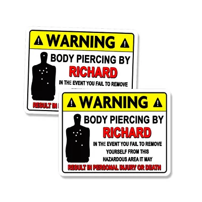 $3.49 • Buy RICHARD Body Piercing Bullet Holes Funny Stickers Decals 2 PACK 5 