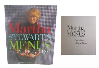 Martha Stewart's Menus For Entertaining ✎SIGNED By Martha Stewart Cookbook NICE • $45