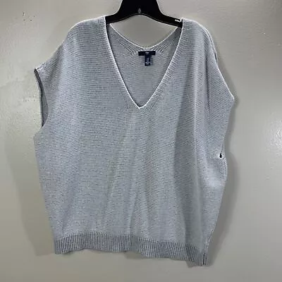 Gap Grey Sleeveless V-Neck Knitted Sweater Size S • $9.99