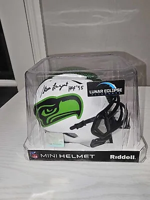 Steve Largent Seahawks Signed Seahawks Lunar Eclipse Mini Helmet COA Schwartz!! • $100