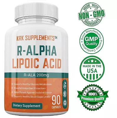 R-ALA R-Alpha Lipoic Acid 200mg Antioxidant Blood Sugar Formula Glucose Support • $24.99