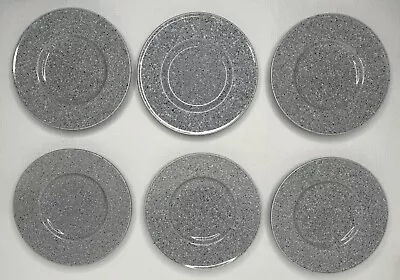 SET OF 6 Mikasa Ultrastone GRAY 6.5  Bread Plates Dishes CU726 Speckled Japan • $24.97