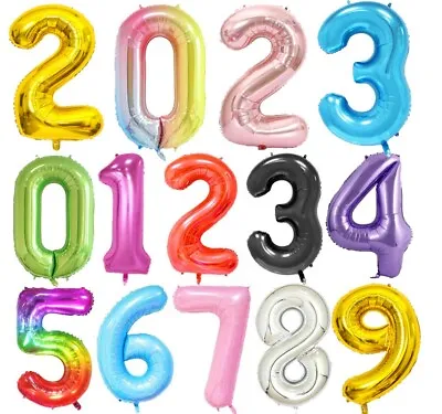 £1.89 • Buy Giant Foil Number Balloons Letter Air Helium Birthday Age Party Wedding Fun 32 