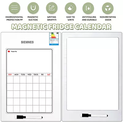 Magnetic Weekly Meal Planner Fridge Calendar Whiteboard Dry Erase Memo Board • £8.99