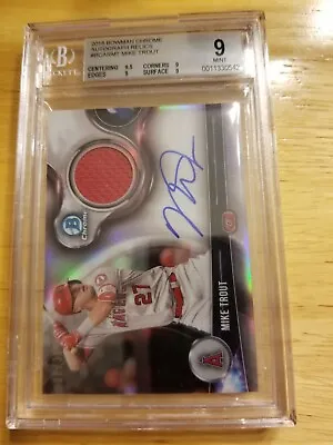 2018 Mike Trout Bowman Chrome Auto Jersey 8/30 BGS 9/10 Los Angeles Angels • $500