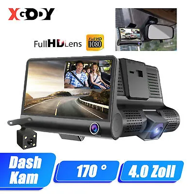 FHD 1080P Car DVR Three Lens Dash Cam Front Inside Rear Video Recorder G-sensor • $32.70