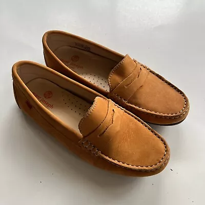 Marc Joseph Women's Patricia Penny Loafer Driving Moc Tan Nubuck Leather Size 7 • $26.72