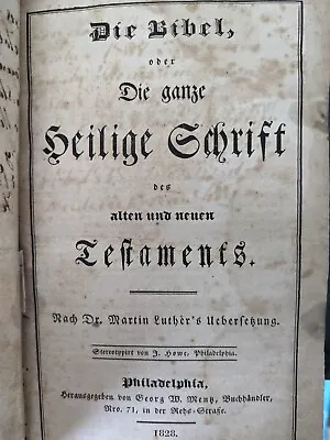 Antique Die Bibel Family Record German Bible After Martin Luthers Translation SN • $330