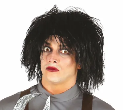 Black Edward Scissorhands Wig Adult Halloween Fancy Dress Weird Emo 90s Costume • $31.66