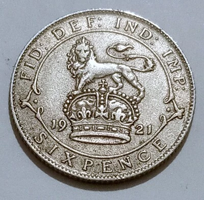 £0.01 • Buy SUPERB Silver 1921 BRITAIN 6 / Six Pence KING GEORGE V British Lucky Sixpence 6d