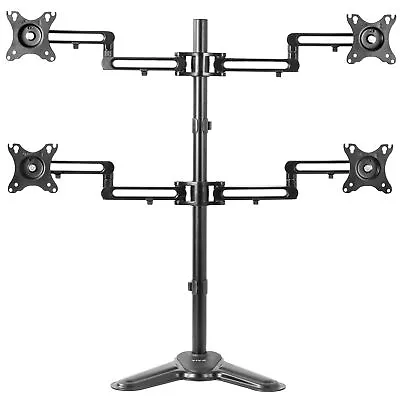 Quad LCD Monitor Mount Fully Adjustable Desk Stand | For 4 Screens 17  To 32  • $99.99