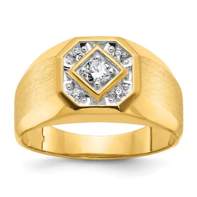 14K Yellow Gold Mens 1/6 Carat Diamond Ring • $1237