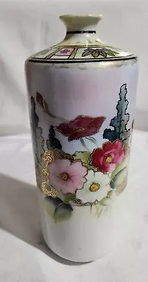  Vintage Japan Gold Floral Hand Painted Porcelain Vase 9  • $30