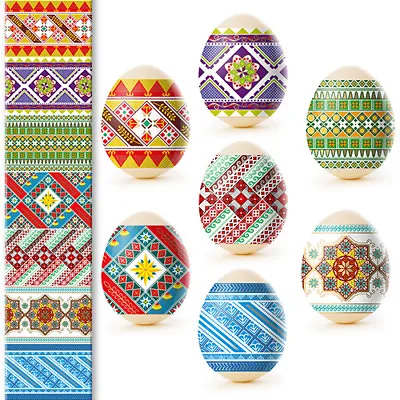 7 Easter Egg  Decoration Thermo Heat Shrink Sleeve Wraps Pysanka • £1.90