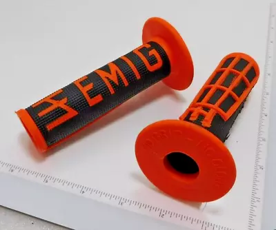 Orange Motocross Emig Grip Dirt Bike Motorcycle Handlebar Grips 7/8  Rubber MX • $10.99