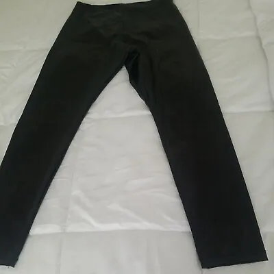 Leather (Faux) Tapered Leg Stretch Pants (size 30) Ankle Length / H&M  • $9.95