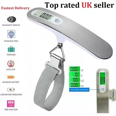 £10.09 • Buy Hanging Digital LUGGAGE SCALE Travel Bag Suitcase PORTABLE Weighing Electronic