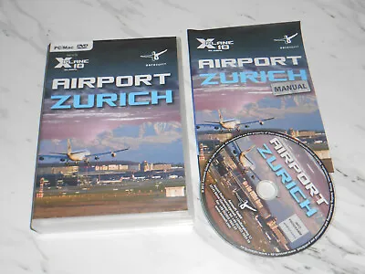 AIRPORT ZURICH Pc Mac DVD Rom Add-On X-PLANE 10 ( X PLANE ADD ON ) AEROSOFT (C) • £14.95