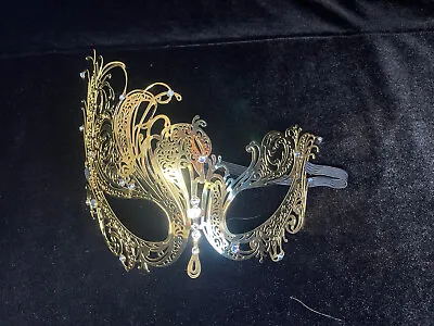 Black Swan Metal Masquerade Ball Eye Mask Carnival Costume Prom Birthday Party • $10.70