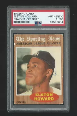 1962 Topps Elston Howard Yankees #473 Sporting News Signed PSA Authentic Slabbed • $125