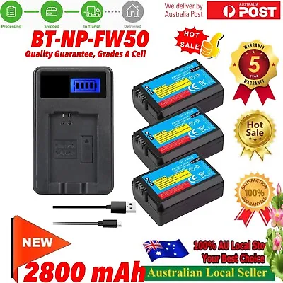 $37.98 • Buy 3x 2800mAh PoC Battery + Charger For SONY NP-FW50 Alpha A3000,A5000,A6000 NEX-5