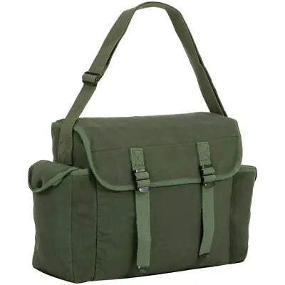 £14.79 • Buy LARGE MILITARY MESSENGER BAG Heavy Duty Army Satchel Olive Canvas Haversack