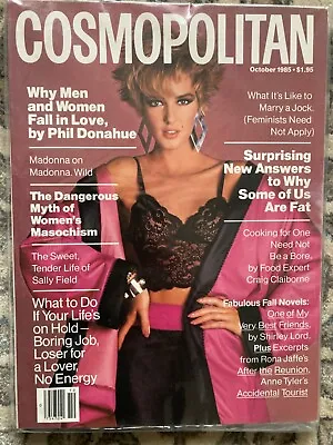 Vintage Cosmopolitan Magazine Oct 1985 Phil Donahue Vtg Madonna Sally Field • $14.99