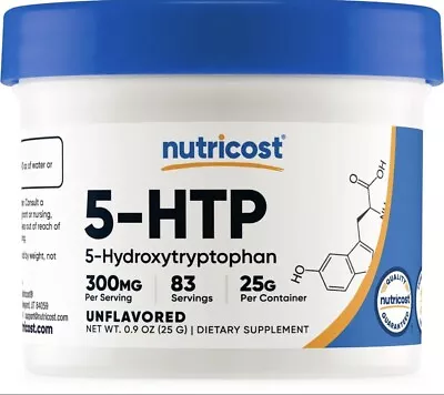 Nutricost 5-HTP Powder 25 Grams (300mg Per Serving) • $15.20