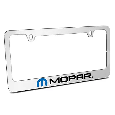 Mopar Mirror Chrome Metal License Plate Frame Challenger Charger RAM Jeep Dodge • $39.99