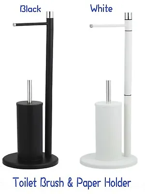 Bathroom Toilet Brush & Toilet Paper Roll Holder Stand Set Stainless Steel • $41.60