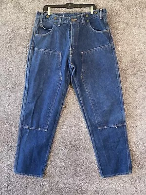 Prison Blues Jeans Mens 38x32 Logger Suspenders USA PRSN BLU Cargo Double Knee • $39.55