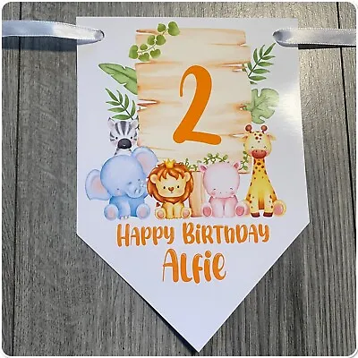 Personalised Safari Birthday Bunting Banner 1st 2nd 3rd • £4.20