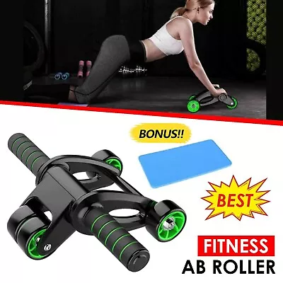 AB Roller Abdominal Roller Wheel Fitness Waist Core Workout Exercise Wheel Gym • $38.99