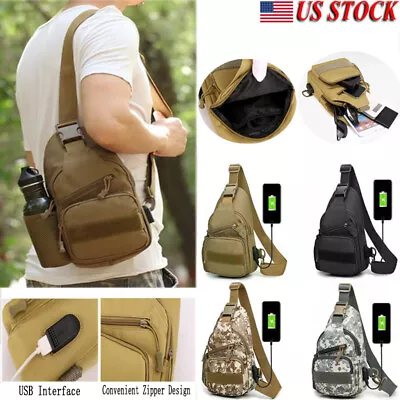 Tactical Backpack Sling Chest Pack Shoulder Bag Molle Outdoor Hiking Travel Bag • $15.19