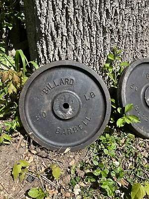 Vintage Billard Barbell 50lb Weight Plates • $199.99