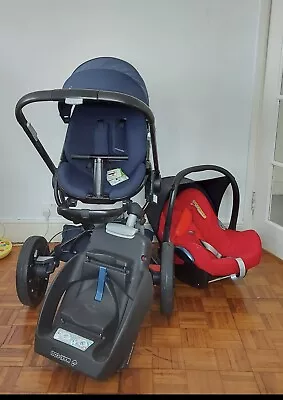 QUINNY Moodd Pushchair Used) With Car Seat ( Removable Covers)  Rain Cover VGC • £295