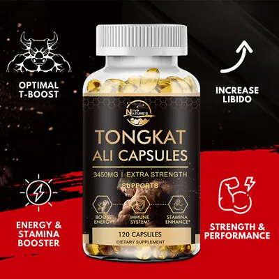 3450mg Tongkat Extract 200:1 Strong Natural Testosterone Booster 120 Capsules • $11.55
