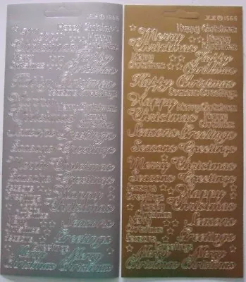 £2.55 • Buy 2 Sheets Of Mixed Christmas Greetings Peel-offs  Gold And Silver 44 In Total