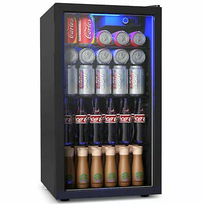 120 Can Beverage Refrigerator Beer Wine Soda Drink Cooler Mini Fridge Glass Door • $277